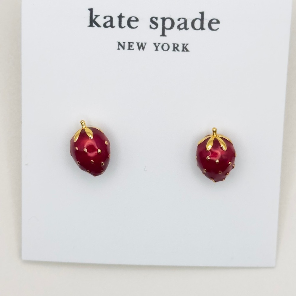 Kate Spade Red and Gold Strawberry Earrings